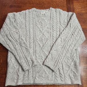 St John's Bay cable knit sweater womens  M preppy cozy wool warm academia comfy